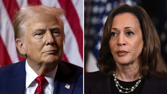 Trump, left, and Vice President Kamala Harris. Image Source - Getty Images Former President Donald Trump, left, and Vice President Kamala Harris. Image Source - Getty Images